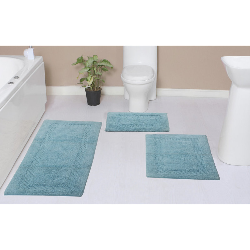 Tapis de bain 100% coton Classy Bathmat Collection (ensemble de 3), Turquoise