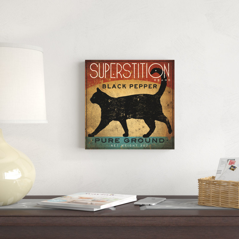 " Superstition Black Pepper Cat " by Ryan Fowler, 12" H x 12" W