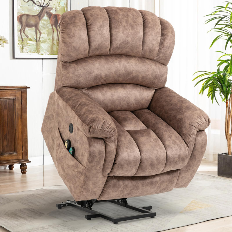 Fauteuil inclinable Ellea, Velours brun