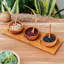Ensemble de bols à condiments en bois de teck avec plateau