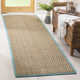 Auckland Bamboo Slat/Seagrass Natural/Teal Area Rug