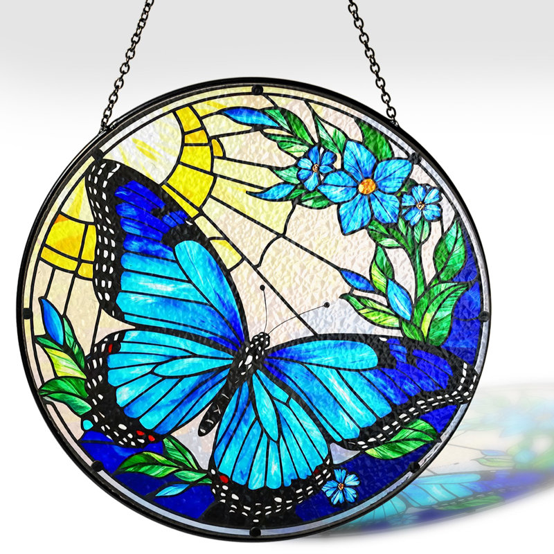 Capteur de soleil en verre coloré de 7,8 po, décorations suspendues pour fenêtre, attrape-soleil pour le jardin domestique BUG-14C-SG8