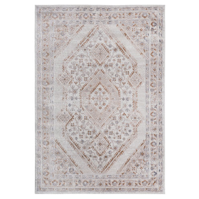 Tapis tissé et tissé 2 x 3, crème, ne perdant pas ses poils