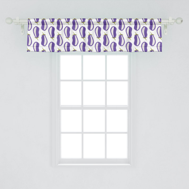 Cantonnière Ambesonne, ensemble de 2 aubergines bleu violet et vert olive