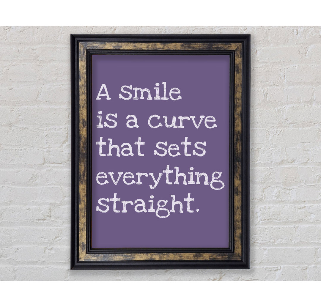 Smile Is A Curve Lilac - Einzelner Bilderrahmen Kunstdrucke