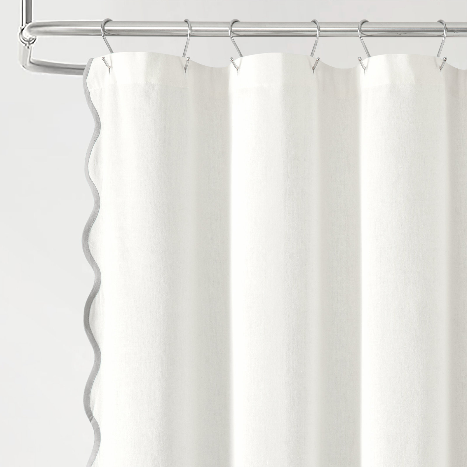 Houston Scalloped Shower Curtain, Gray