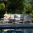 Bayboro Outdoor Fabric Rectangular Corner Dining Set - with Rising Table - Lead Chine