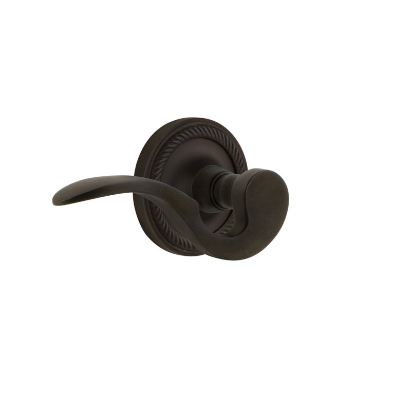 Rope Rosette Passage (Hall & Closet) with Manor Lever, Left, Oil-Rubbed Bronze, 2.75"