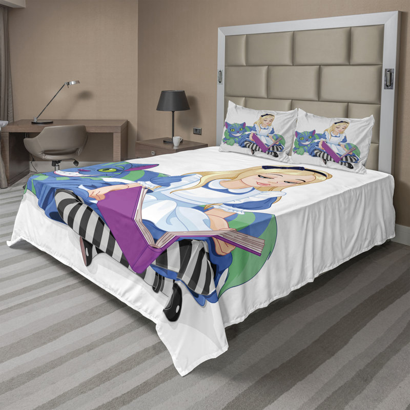 Alice in Wonderland Multicolor Queen Microfiber Sheet Set