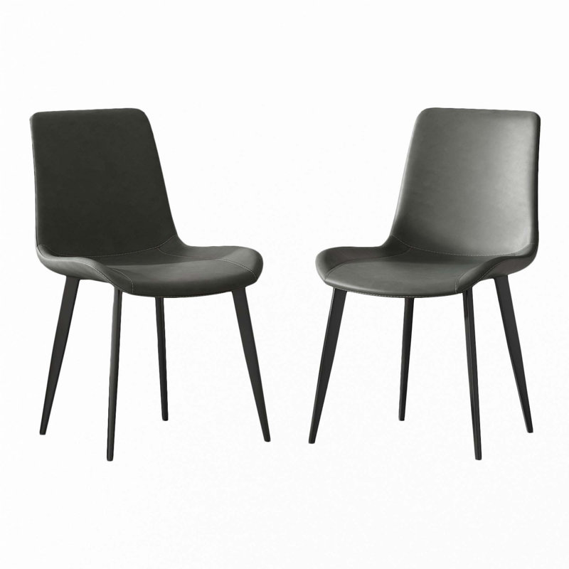 Chaises de salle à manger rembourrées en similicuir, Noir