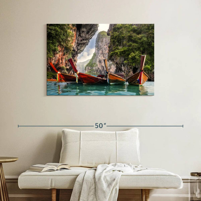 Mehar Railay Beach Boats, 26" H x 39" W