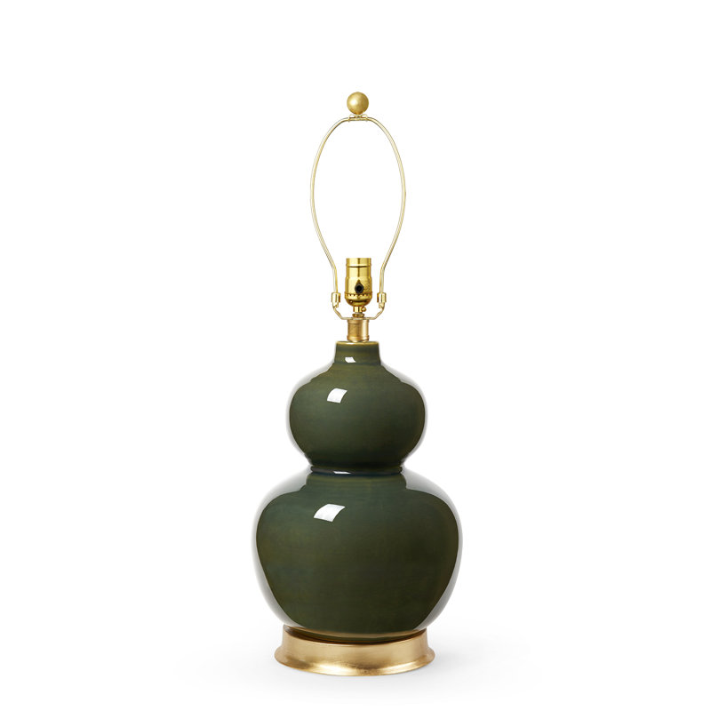 Jade Lamp Without Shade, Olive Green