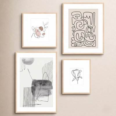 Capullo Wood Picture Frame - Set of 4 with Mat