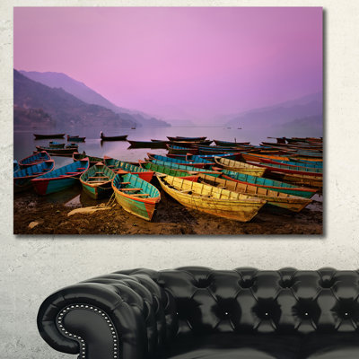 " Boats Under Twilight Sky "