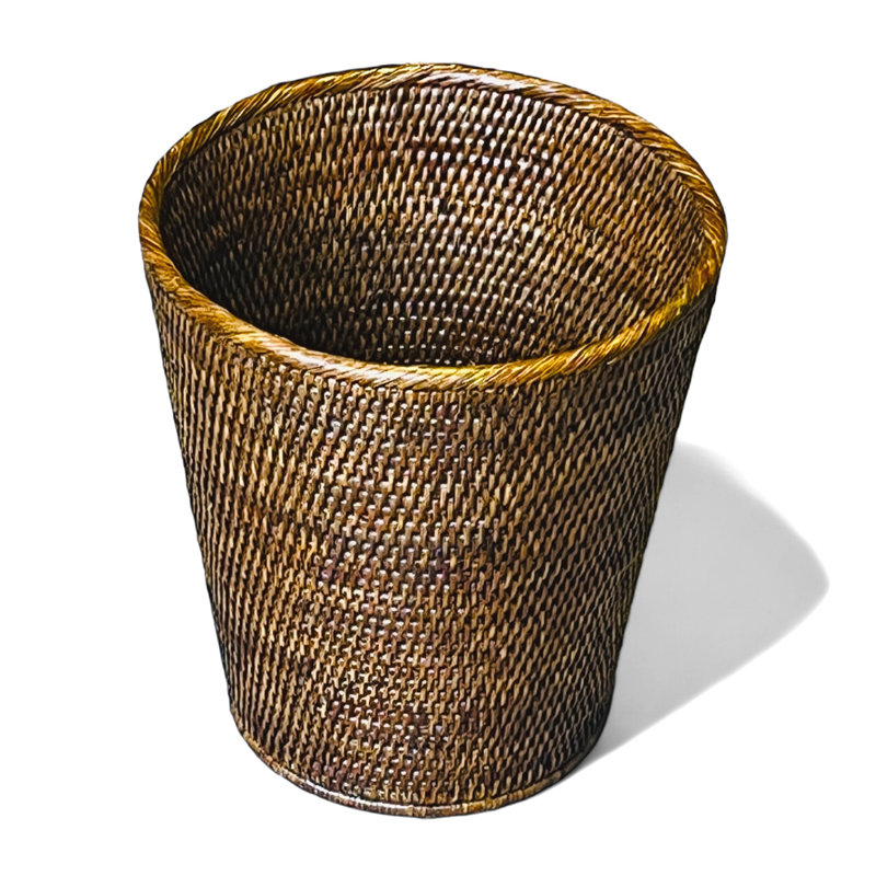 Petite poubelle ronde, Brun antique