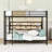 Queen Over Queen Metal Bunk Bed With LED Lighting And Storage Shelves