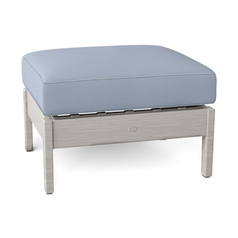 Repose-pieds en aluminium Kennebunkport - Huître, Welt, Huître, Sunbrella® ‑ Arbor Chambray colombe