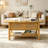 Rattan Coffee Table with Storage Drawers