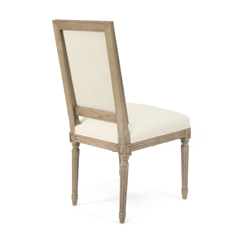 Louis Side Chair, Off-White, Brown