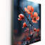 Horloge murale moderne rouge, rouge, bleu, fleurs et coquelicots-99632723