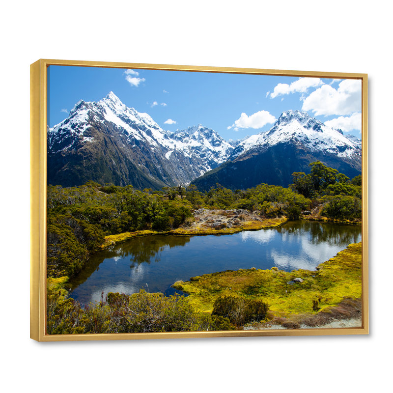 «In the Wilderness of Alaska II», reproduction, Cadre flottant doré, H 12 po x l 20 po x P 1 po