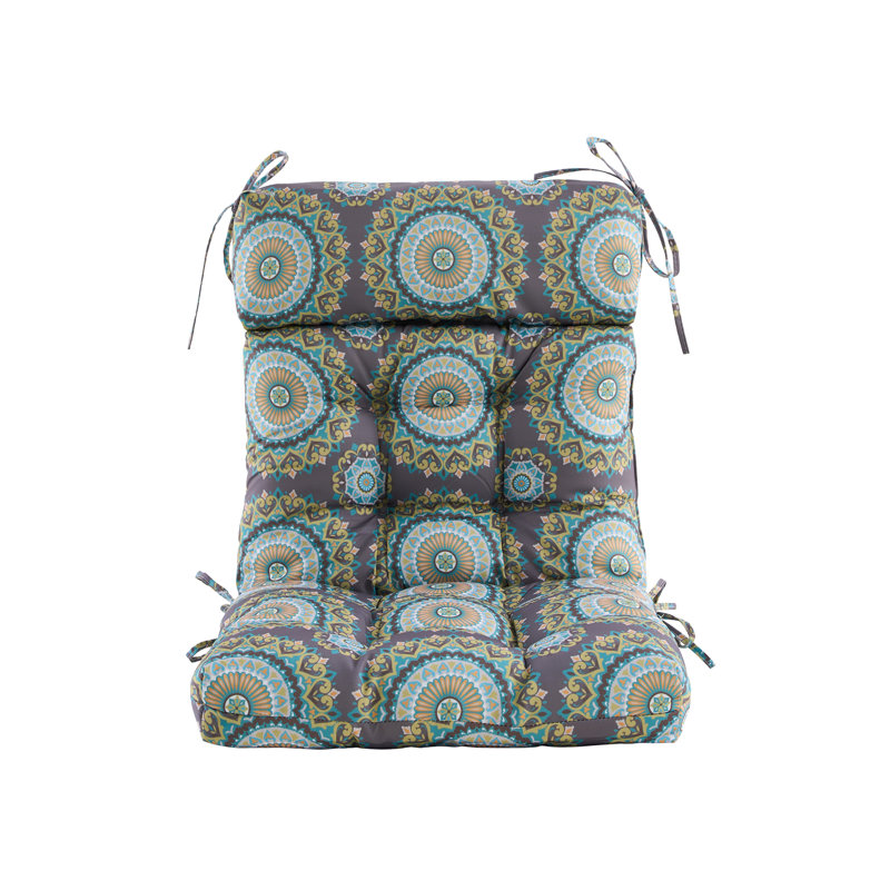 Outdoor 4'' Seat / Back Cushion, Gray/Yellow