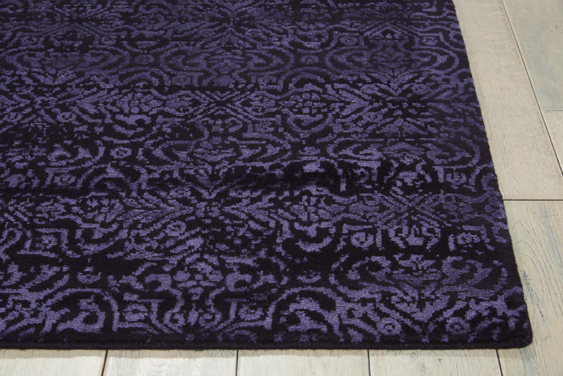 Tapis abstrait mauve foncé Maya, Rectangle 9 pi 3 po x 12 pi 9 po