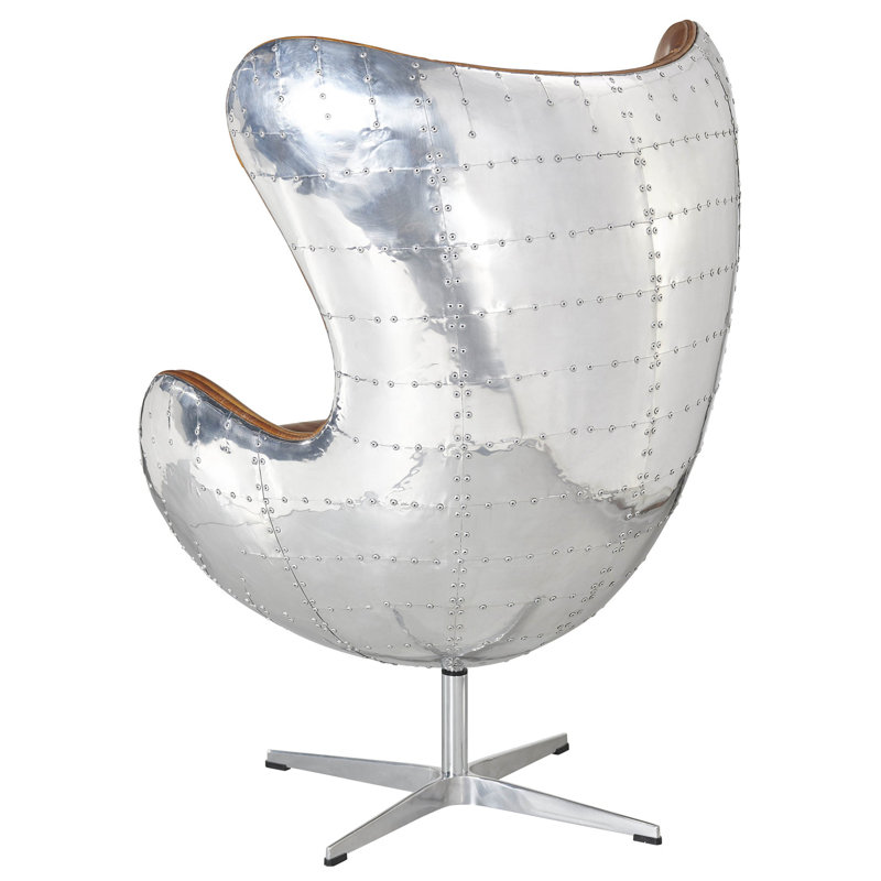 Fauteuil à large de 31 po Atrakchi, Cuir véritable brun