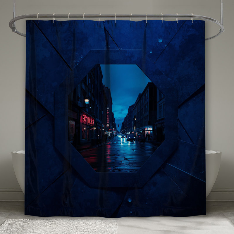Rideaux de douche City Street At Night Extra Long, L 70 po x H 84 po