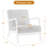 Jyrin 25.8" Wide Mid Century Upholstered Light Brown Faux Leather Solid Wood Accent Chair with an Extra Pillow-710261410-710261413