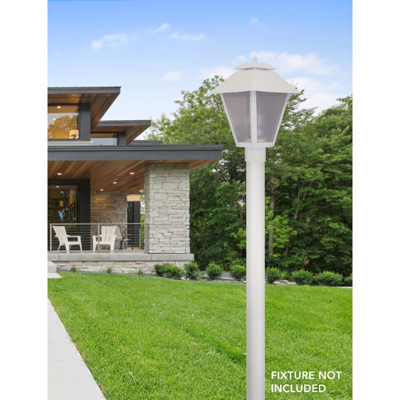 Lampadaire d'extérieur à fixation directe câblé 7, 8 ou 10 pi Solus, H 120 po x l 3 po x P 3 po, Blanc