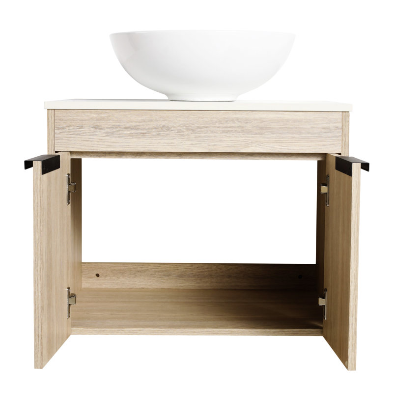 36 " Modern Design Float Bathroom Vanity With Ceramic Art Sink