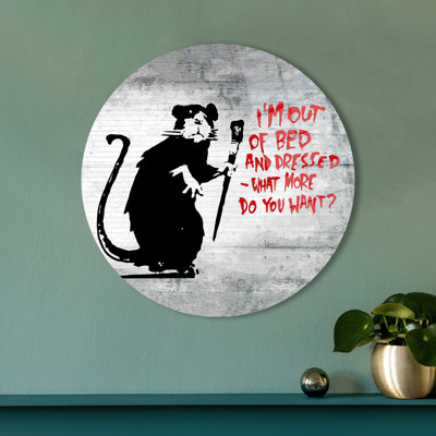 Modern Mouse Graffiti Glass Wall Art for a Unique and Contemporary Street Style Home Decoration