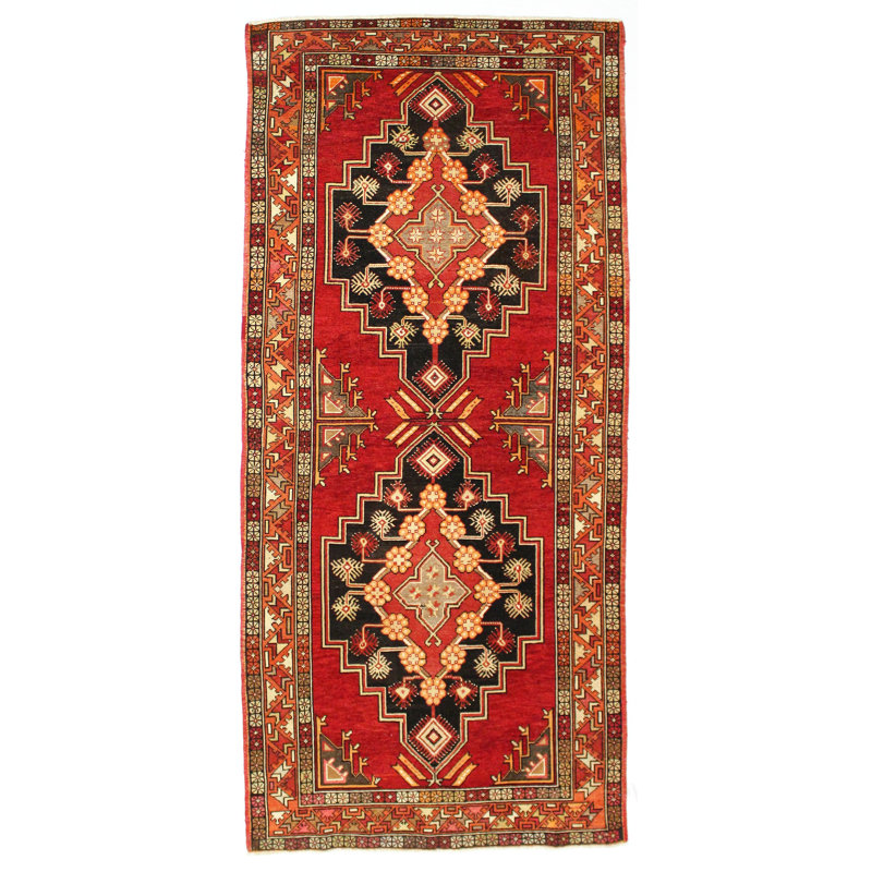 Tapis de couloir rétro fait à la main en Anatolie