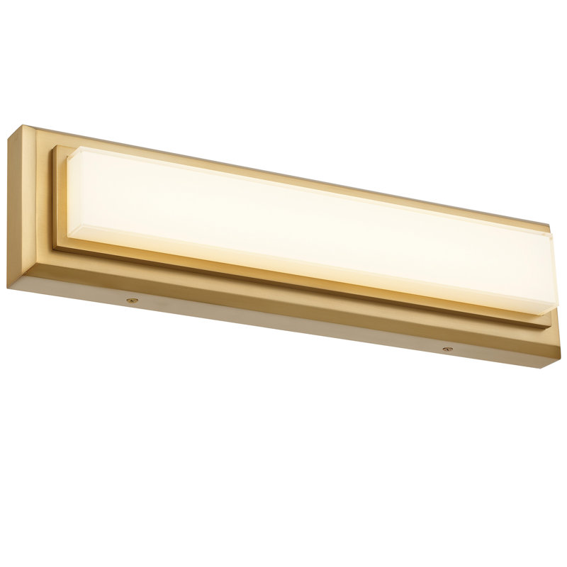 Barre de meuble-lavabo à DEL intégrée de 18 po en laiton antique, DEL écoénergétique et efficace, 1360 lumens avec 22 W, montage vertical horizontal double, 3 températures de couleur sélectionnables