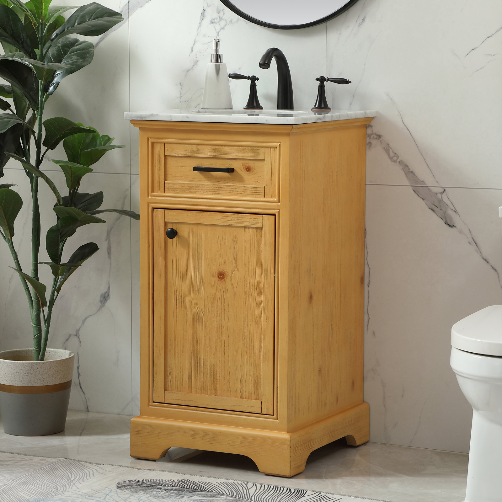 Hermes 19'' Single Bathroom Vanity, Light Brown