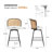 Cane Back Swivel Upholstered Stool-310099302-310099303-323371339