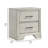 Jeni Nightstand, 2 Drawers, Chrome Handles, Rustic White Mist