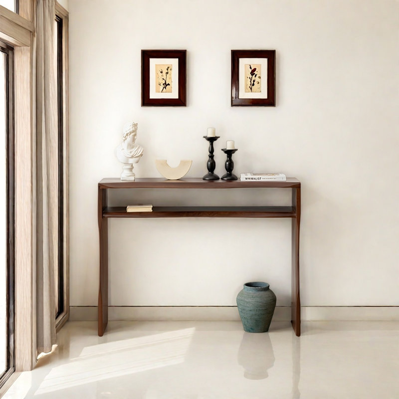 Console Modern Minimalist, H 29,53 po x l 31,5 po x P 11,81 po, Brun