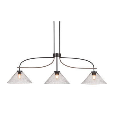 Monterey 3 Light Bar Shown In Matte Black & Painted Distressed Wood-look Metal Finish With 12” Smoke Bubble Glass