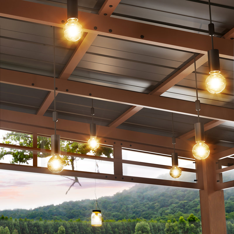 Pavillon de jardin en bois massif 14 pi x 12 pi, Arcadia, toit en acier incliné résistant, avec un rideau, cadre en cèdre, pavillon de barbecue