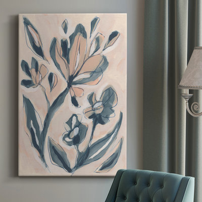 «Indigo Blush Garden», impression sur toile tendue