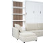 Grand lit blanc avec tablettes, confortable pour la nuit