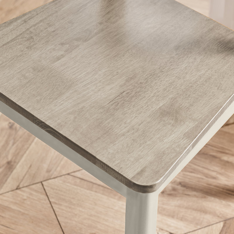 Bhawari Small Wooden Dining Table With Chairs & Bench, 74.5cm H x 118cm W x 77cm D, White/Light Grey