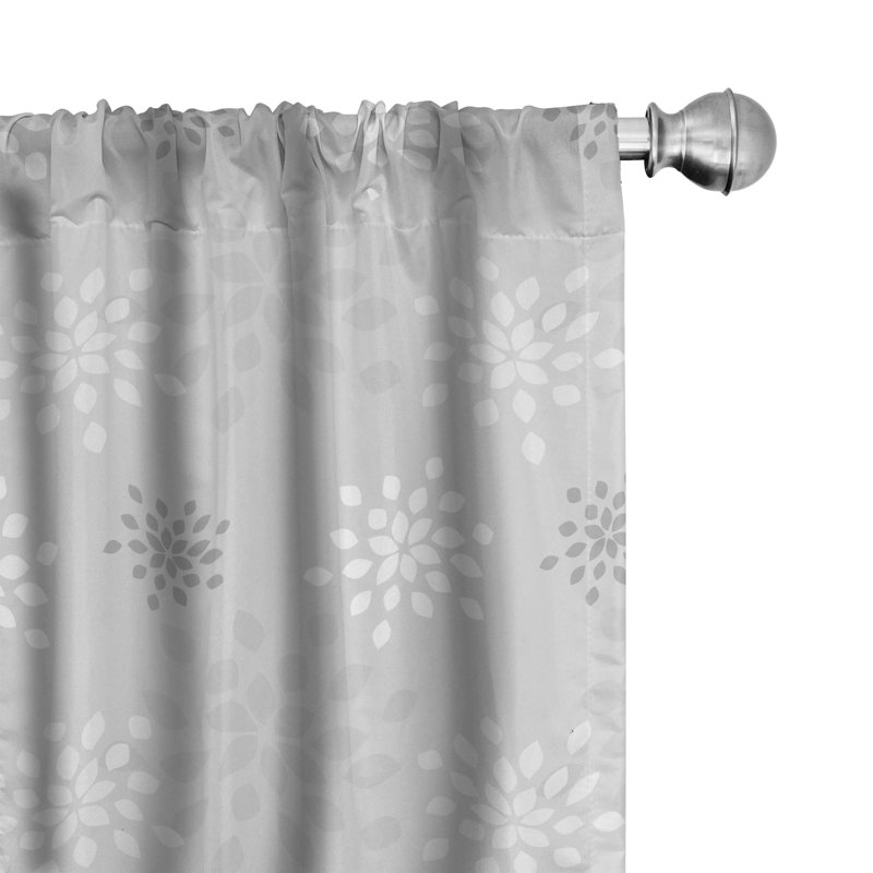 Floral Semi-Sheer Rod Pocket Curtain Panels, 28" W x 84" L
