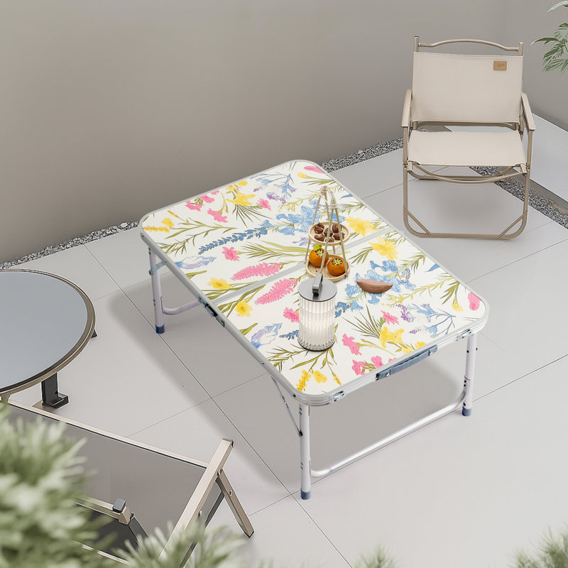 4 pi. Table de patio pliante en aluminium