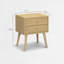  Table de chevet Lux avec 2 tiroirs, de conception adaptable, capacité de charge de 150 lb, résistante à l'eau, rehausse votre espace, facile à assembler-1541927056-1542285359