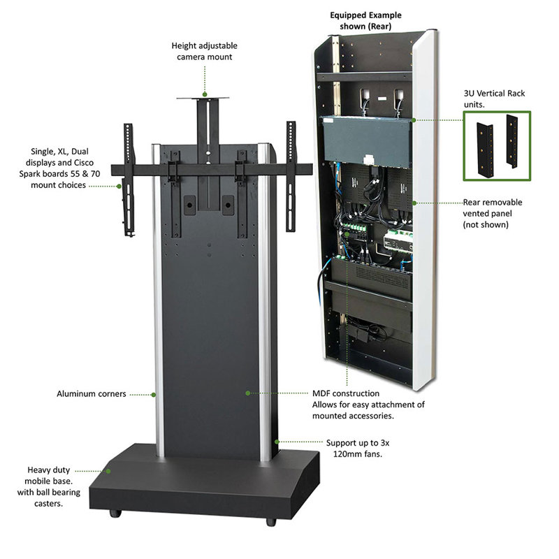 AVFI Multi-Screen Floor Stand Mount, Black