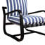 Fauteuil à rayures rayé bleu marine et blanc, fabrication en métal robuste, coussins réversibles détachables pour une chaise à rayures - cadre agréable