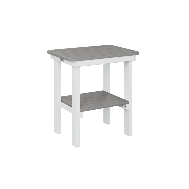  Table de salle à manger rectangulaire régulière avec plateau gris clair et base blanche, H 22 po x l 20,5 po x P 15 po